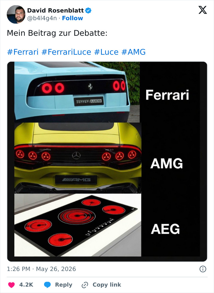 Ferrari’s First Fully Electric Car Gets Brutally Roasted Online With A Barrage Of Memes: “Vacuum Cleaner”