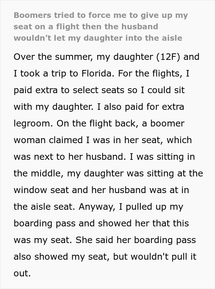 “She Said She’d Sue Me”: Flight Attendants Have To Get Involved Twice As Boomers Explode On A Mom “She Said She’d Sue Me”: Flight Attendants Have To Get Involved Twice As Boomers Explode On A Mom