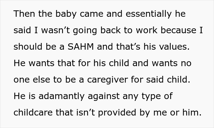 Guy Says GF Must “Submit” To Being A SAHM With Traditional Values, She Feels Lost And Trapped Guy Says GF Must “Submit” To Being A SAHM With Traditional Values, She Feels Lost And Trapped