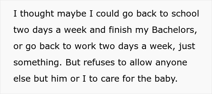 Guy Says GF Must “Submit” To Being A SAHM With Traditional Values, She Feels Lost And Trapped Guy Says GF Must “Submit” To Being A SAHM With Traditional Values, She Feels Lost And Trapped