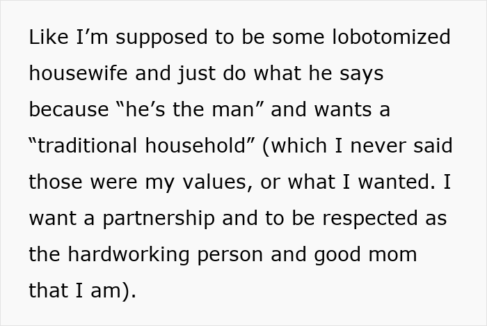 Guy Says GF Must “Submit” To Being A SAHM With Traditional Values, She Feels Lost And Trapped Guy Says GF Must “Submit” To Being A SAHM With Traditional Values, She Feels Lost And Trapped