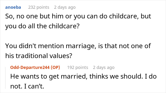 Guy Says GF Must “Submit” To Being A SAHM With Traditional Values, She Feels Lost And Trapped Guy Says GF Must “Submit” To Being A SAHM With Traditional Values, She Feels Lost And Trapped