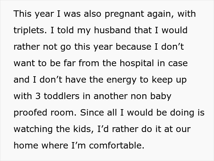 Woman Refuses Stressful Family Vacation While Pregnant, MIL Claims She’s Tearing Family Apart Woman Refuses Stressful Family Vacation While Pregnant, MIL Claims She’s Tearing Family Apart