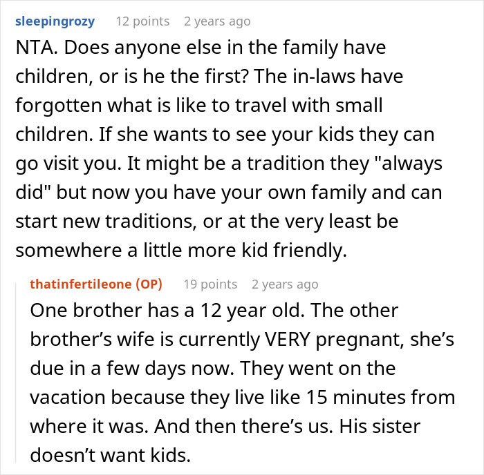 Woman Refuses Stressful Family Vacation While Pregnant, MIL Claims She’s Tearing Family Apart Woman Refuses Stressful Family Vacation While Pregnant, MIL Claims She’s Tearing Family Apart