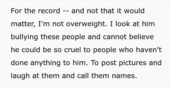 Guy Picks Cyberbullying Over GF, Ends Up Single When He Refuses To Give Up His Body-Shaming Hobby Guy Picks Cyberbullying Over GF, Ends Up Single When He Refuses To Give Up His Body-Shaming Hobby