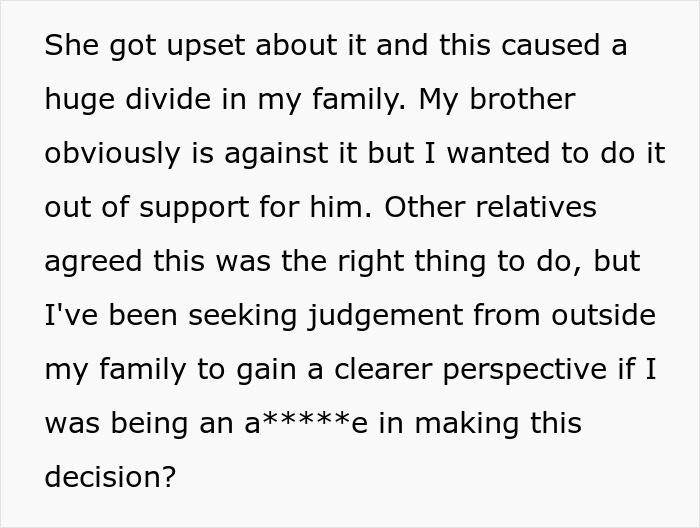 Man Tells Brother&rsquo;s GF She&rsquo;s Banned From All Family Events, His Reason Leaves Her Speechless