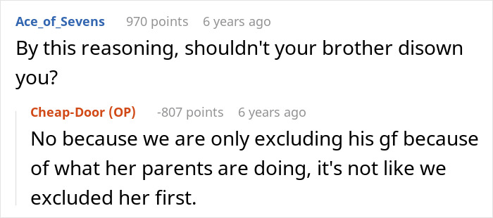 Man Tells Brother&rsquo;s GF She&rsquo;s Banned From All Family Events, His Reason Leaves Her Speechless