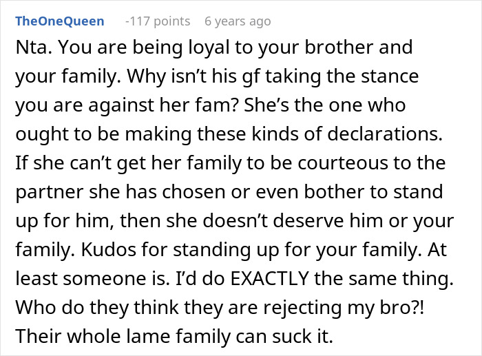 Man Tells Brother&rsquo;s GF She&rsquo;s Banned From All Family Events, His Reason Leaves Her Speechless