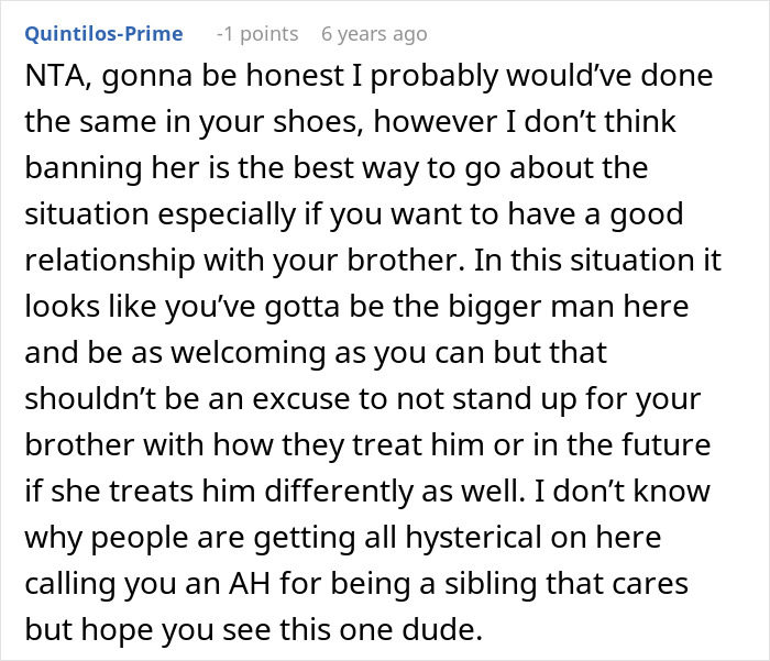 Man Tells Brother&rsquo;s GF She&rsquo;s Banned From All Family Events, His Reason Leaves Her Speechless