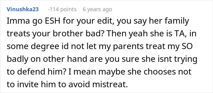 Man Tells Brother&rsquo;s GF She&rsquo;s Banned From All Family Events, His Reason Leaves Her Speechless