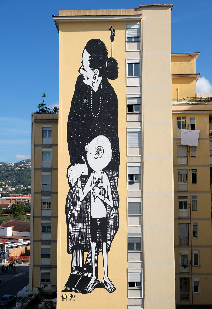 43 Black-And-White Murals By Alex Senna That Turn City Walls Into Stories 43 Black-And-White Murals By Alex Senna That Turn City Walls Into Stories