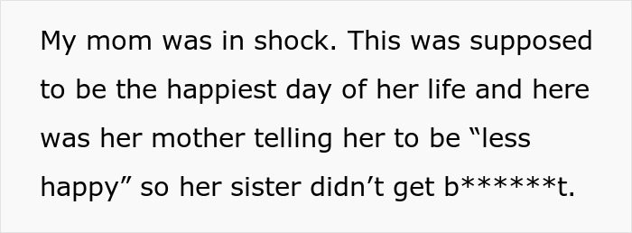 Woman Cries At Sister’s Wedding Out Of Jealousy, Mom Tells Bride To Be “Less Happy” During Event Woman Cries At Sister’s Wedding Out Of Jealousy, Mom Tells Bride To Be “Less Happy” During Event