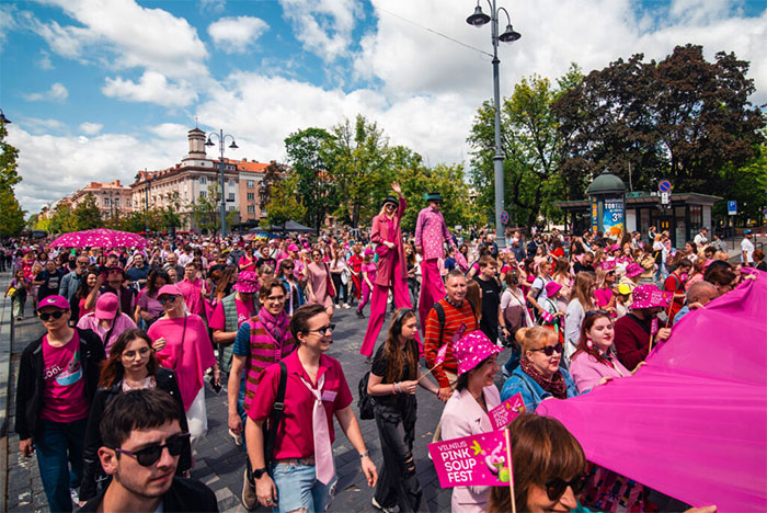 Iconic Pink Soup Inspires Capital Of Lithuania To Start A Tradition Of Coloring The City In Pink Iconic Pink Soup Inspires Capital Of Lithuania To Start A Tradition Of Coloring The City In Pink