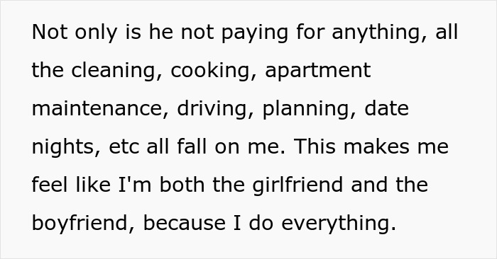 Guy Treats GF As A Free Maid And Won’t Pay Rent As He “Funded” The Relationship Before Guy Treats GF As A Free Maid And Won’t Pay Rent As He “Funded” The Relationship Before