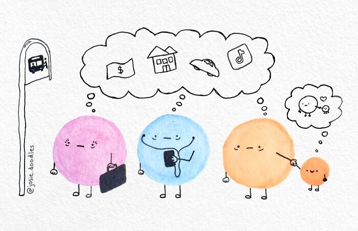 40 Wholesome Comics By Josie Doodles That Turn Emotions Into Tiny Watercolor Characters