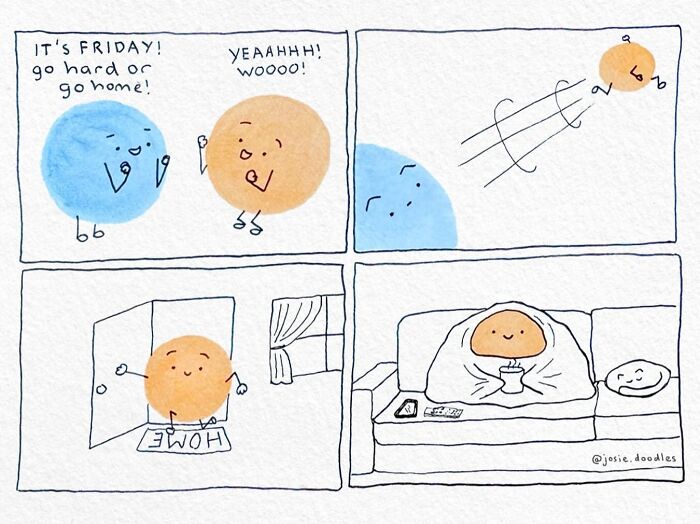 40 Wholesome Comics By Josie Doodles That Turn Emotions Into Tiny Watercolor Characters