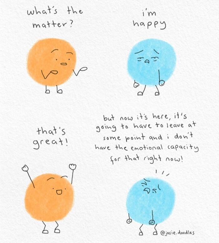 40 Wholesome Comics By Josie Doodles That Turn Emotions Into Tiny Watercolor Characters