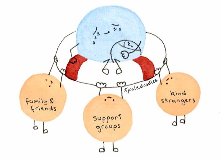 40 Wholesome Comics By Josie Doodles That Turn Emotions Into Tiny Watercolor Characters
