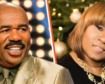 Steve harvey on the left and Marcia Harvey on the right side of image