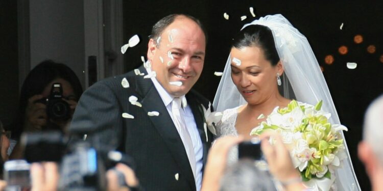 Deborah Lin and James Gandolfini on their wedding Deborah Lin and James Gandolfini on their wedding