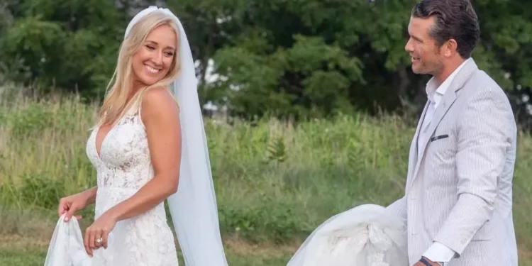 Pete Hegseth and Jennifer Rauchet during their wedding