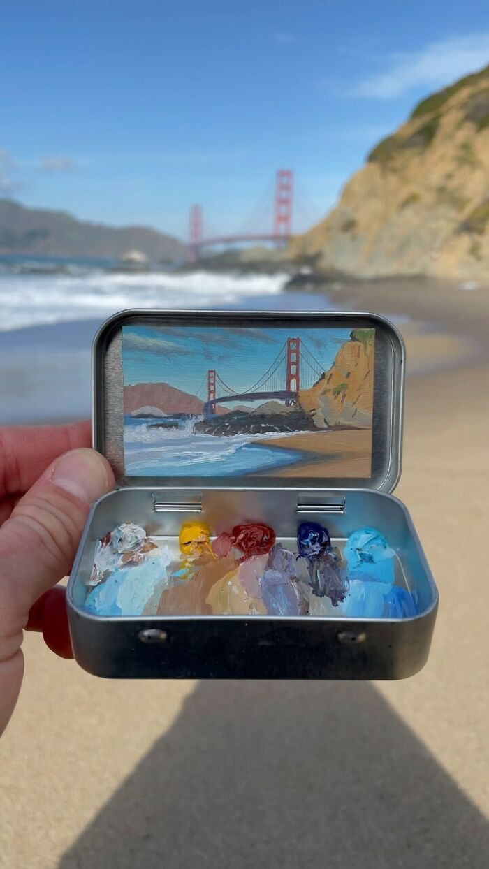 50 Tiny Landscapes And Cityscapes Painted In Altoid Tins By This Artist (New Pics) 50 Tiny Landscapes And Cityscapes Painted In Altoid Tins By This Artist (New Pics)