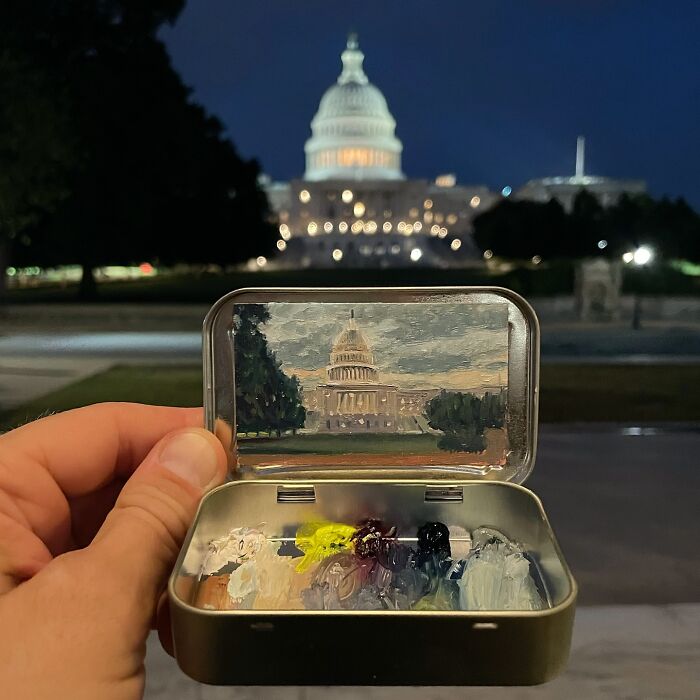 50 Tiny Landscapes And Cityscapes Painted In Altoid Tins By This Artist (New Pics) 50 Tiny Landscapes And Cityscapes Painted In Altoid Tins By This Artist (New Pics)