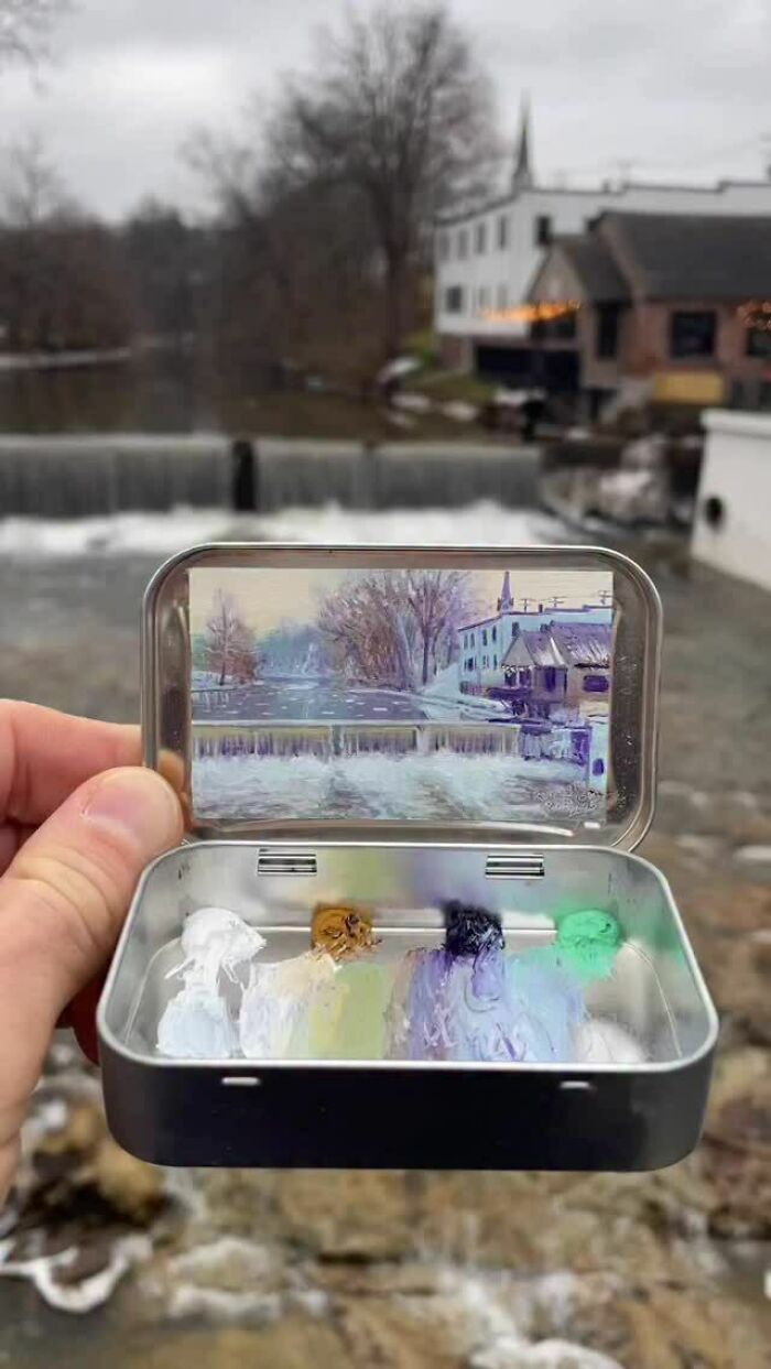 50 Tiny Landscapes And Cityscapes Painted In Altoid Tins By This Artist (New Pics) 50 Tiny Landscapes And Cityscapes Painted In Altoid Tins By This Artist (New Pics)