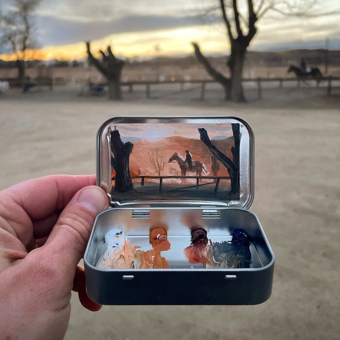 50 Tiny Landscapes And Cityscapes Painted In Altoid Tins By This Artist (New Pics) 50 Tiny Landscapes And Cityscapes Painted In Altoid Tins By This Artist (New Pics)
