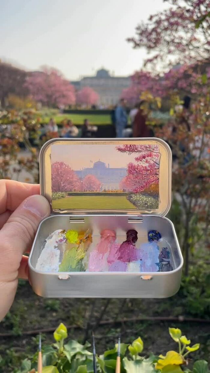 50 Tiny Landscapes And Cityscapes Painted In Altoid Tins By This Artist (New Pics) 50 Tiny Landscapes And Cityscapes Painted In Altoid Tins By This Artist (New Pics)