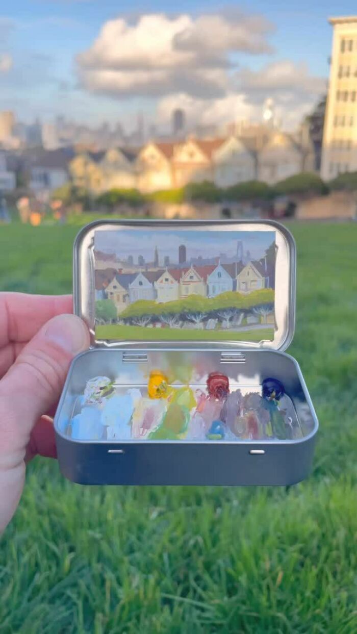 50 Tiny Landscapes And Cityscapes Painted In Altoid Tins By This Artist (New Pics) 50 Tiny Landscapes And Cityscapes Painted In Altoid Tins By This Artist (New Pics)