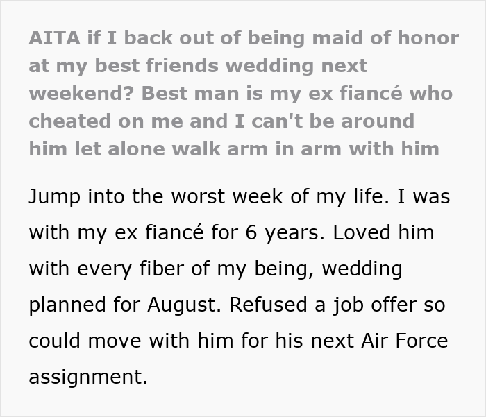 MOH’s Cheater Ex Is Best Man At Friend’s Wedding, She’s Frantic As She Can’t Even Look At Him
