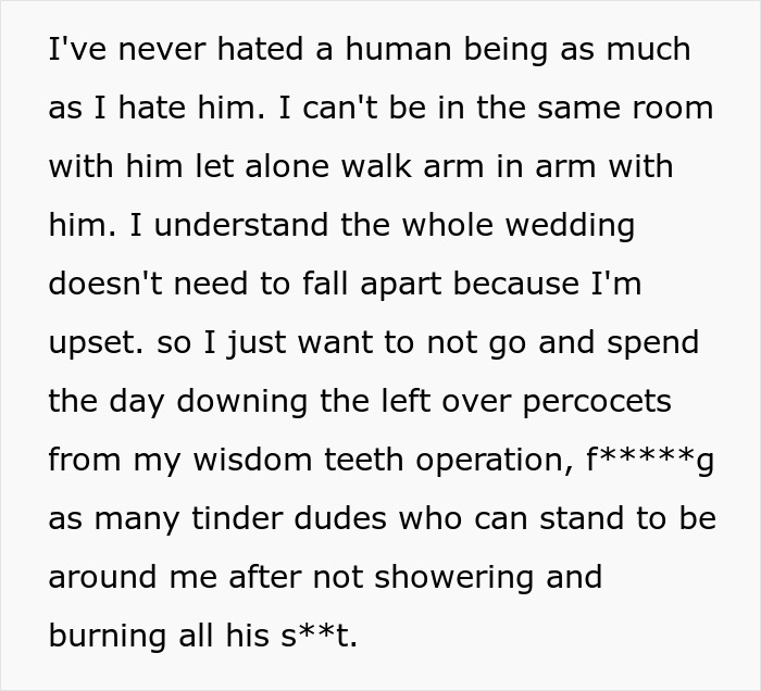 MOH’s Cheater Ex Is Best Man At Friend’s Wedding, She’s Frantic As She Can’t Even Look At Him
