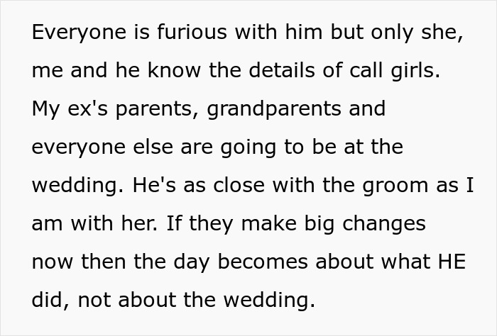 MOH’s Cheater Ex Is Best Man At Friend’s Wedding, She’s Frantic As She Can’t Even Look At Him