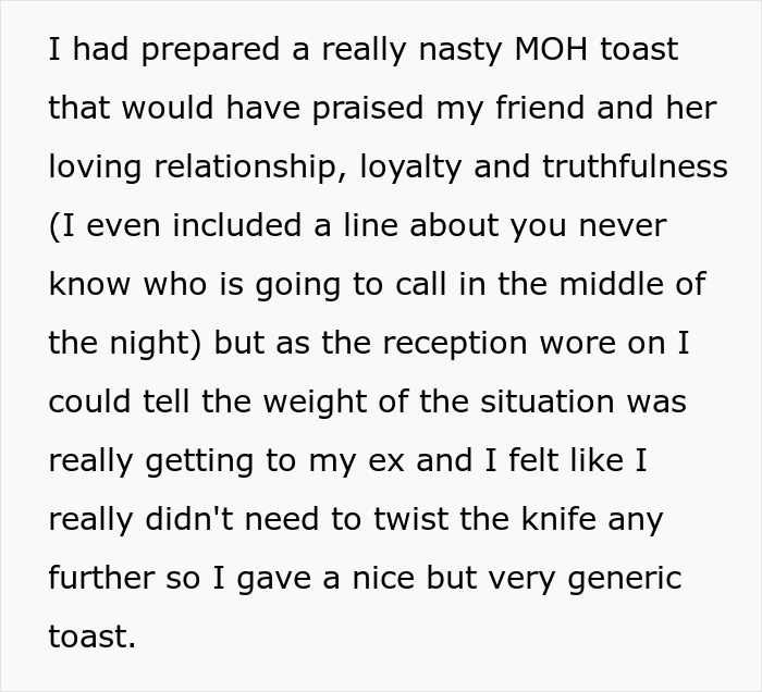 MOH’s Cheater Ex Is Best Man At Friend’s Wedding, She’s Frantic As She Can’t Even Look At Him
