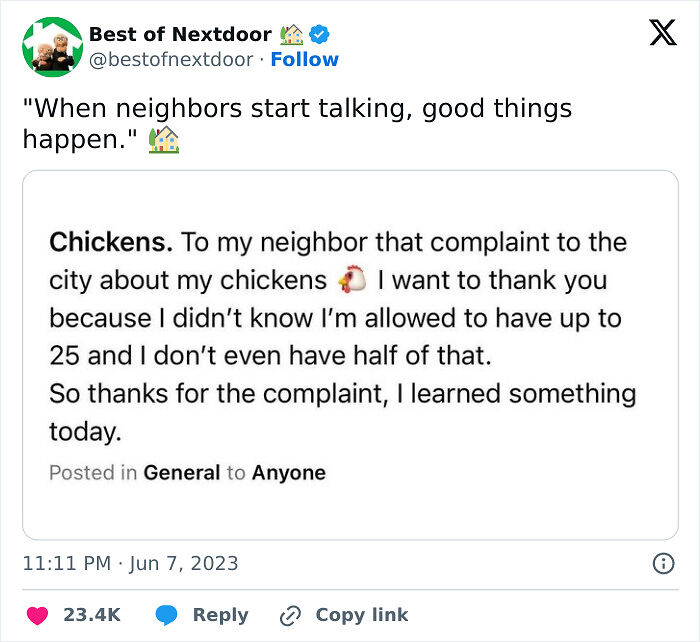 87 Unhinged And Entertaining Neighbor Antics Shared By This X Page (New Pics) 87 Unhinged And Entertaining Neighbor Antics Shared By This X Page (New Pics)