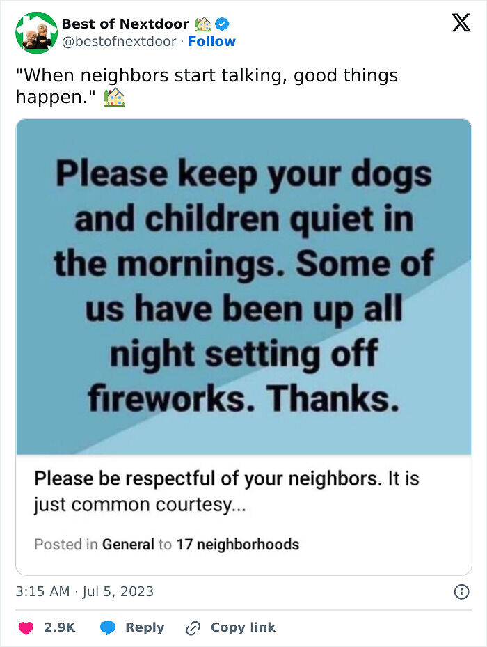 87 Unhinged And Entertaining Neighbor Antics Shared By This X Page (New Pics) 87 Unhinged And Entertaining Neighbor Antics Shared By This X Page (New Pics)