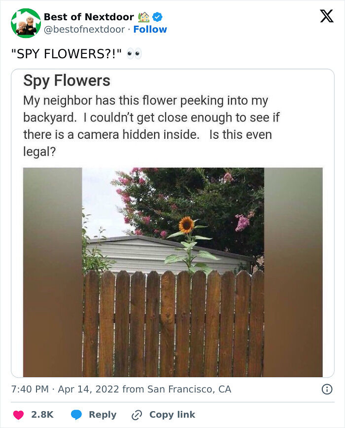 87 Unhinged And Entertaining Neighbor Antics Shared By This X Page (New Pics) 87 Unhinged And Entertaining Neighbor Antics Shared By This X Page (New Pics)