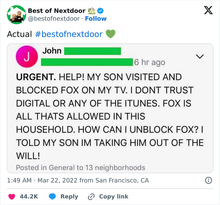 87 Unhinged And Entertaining Neighbor Antics Shared By This X Page (New Pics) 87 Unhinged And Entertaining Neighbor Antics Shared By This X Page (New Pics)