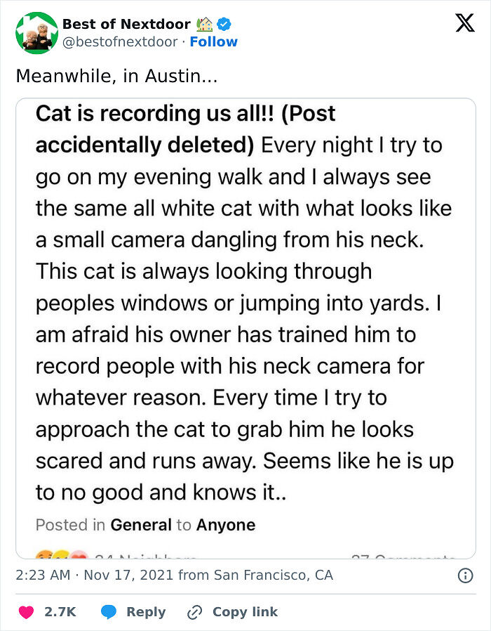 87 Unhinged And Entertaining Neighbor Antics Shared By This X Page (New Pics) 87 Unhinged And Entertaining Neighbor Antics Shared By This X Page (New Pics)