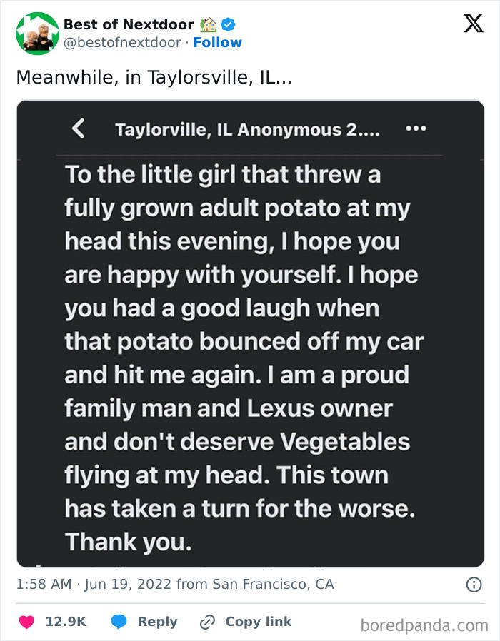 87 Unhinged And Entertaining Neighbor Antics Shared By This X Page (New Pics) 87 Unhinged And Entertaining Neighbor Antics Shared By This X Page (New Pics)