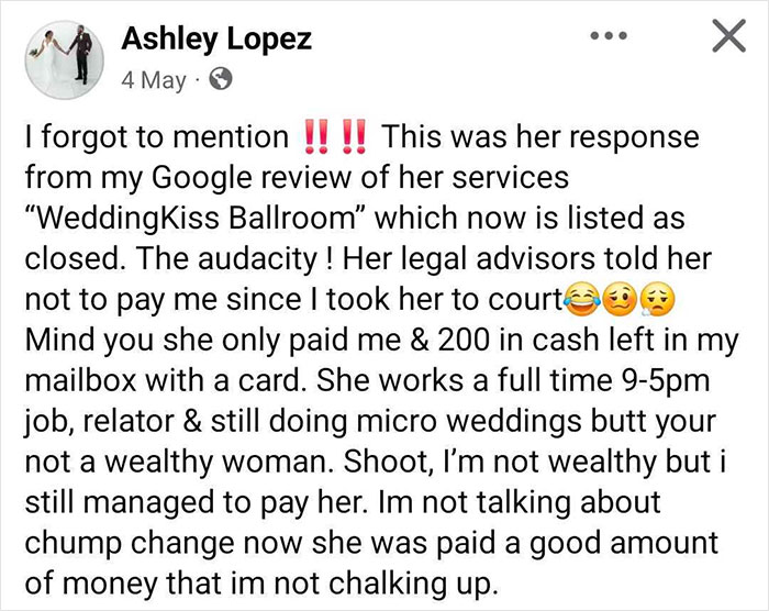 Bride Sues Her Wedding Planner After She Turned The Special Moment Into A &ldquo;Day From Hell&rdquo;
