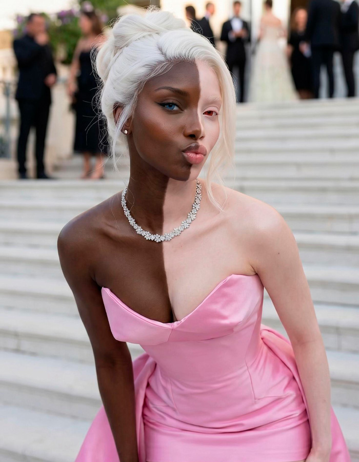 Model Goes Viral For Her Strikingly Unusual Skin Coloration, But There’s A Twist Model Goes Viral For Her Strikingly Unusual Skin Coloration, But There’s A Twist