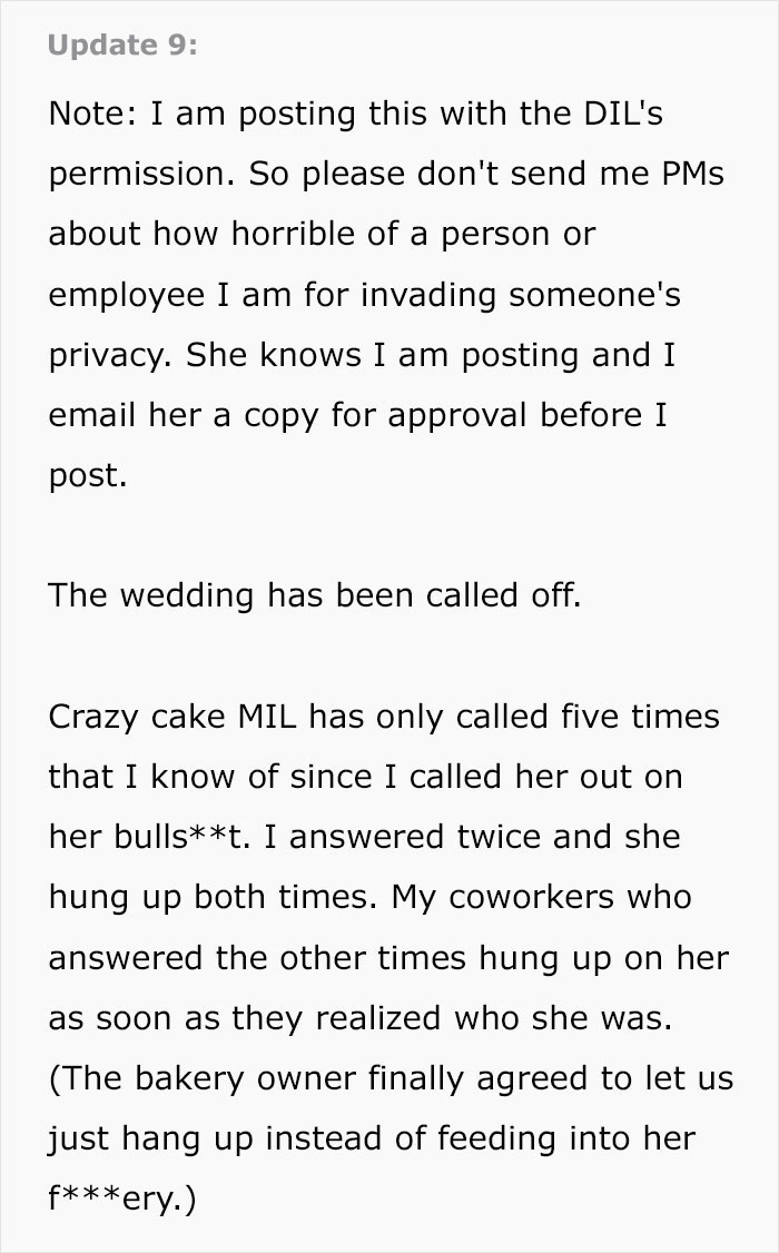 The Cake Order Becomes A Wake-Up Call For The Bride, Cancels The Wedding