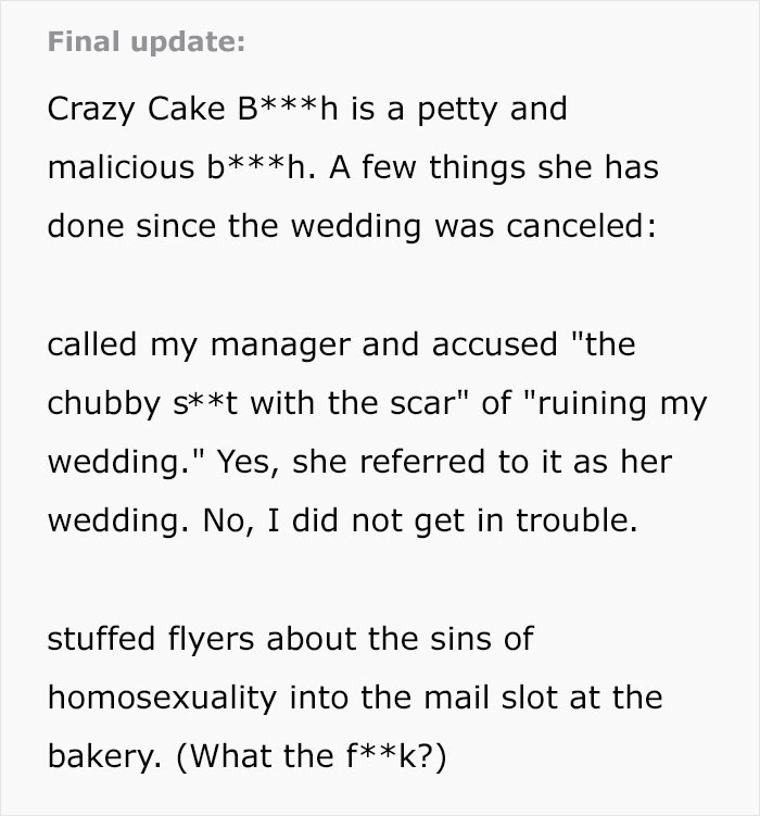 The Cake Order Becomes A Wake-Up Call For The Bride, Cancels The Wedding