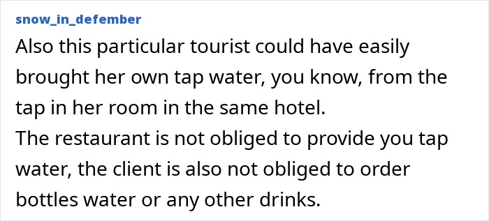 Woman Loses 7-Year Legal Fight To Get A Glass Of Tap Water At Italian Hotel Woman Loses 7-Year Legal Fight To Get A Glass Of Tap Water At Italian Hotel