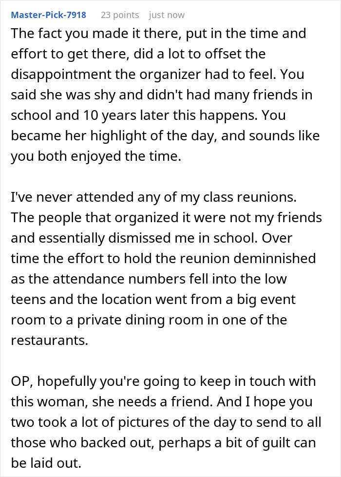 Woman Spends 13 Hours On The Road For Class Reunion, Can’t Believe People’s Audacity When She Gets There
