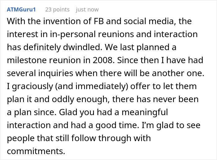 Woman Spends 13 Hours On The Road For Class Reunion, Can’t Believe People’s Audacity When She Gets There