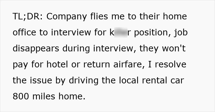 Person Flies Across The Country For An Interview, Finds Out The Job No Longer Exists