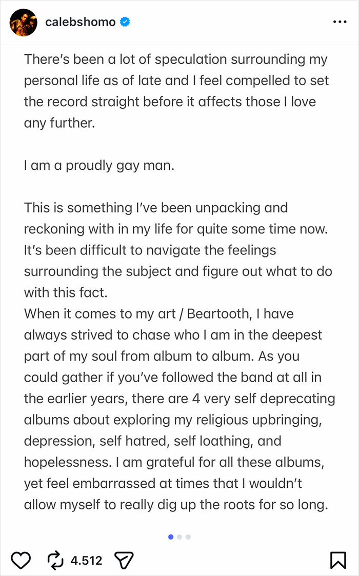 Rockstar Unexpectedly Comes Out As Gay As Wife Of 14 Years Offers Her Support Rockstar Unexpectedly Comes Out As Gay As Wife Of 14 Years Offers Her Support